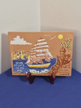 Sanremi Painted Decorative Art Tile Gran Regata Colon 1992